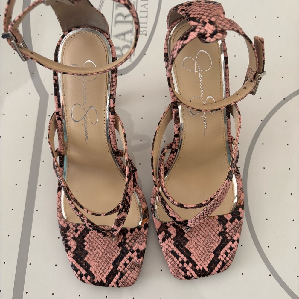 Jessica Simpson Pink Snake Print Women's Sandals